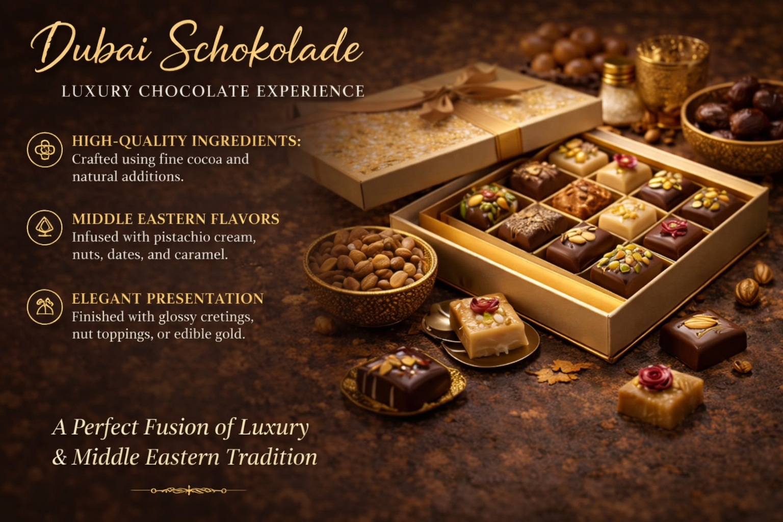 Dubai Schokolade Luxury Chocolate Premium Gift Box